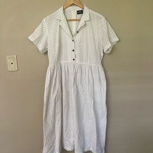 Moda Marie Claire blue floral cotton midi dress